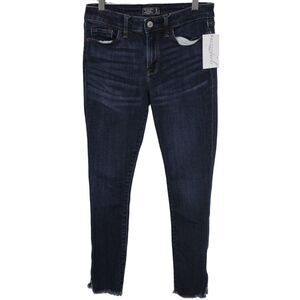 Abercrombie & Fitch Harper Low Rise Ankle Blue Denim Cotton Skinny Jeans Size 25